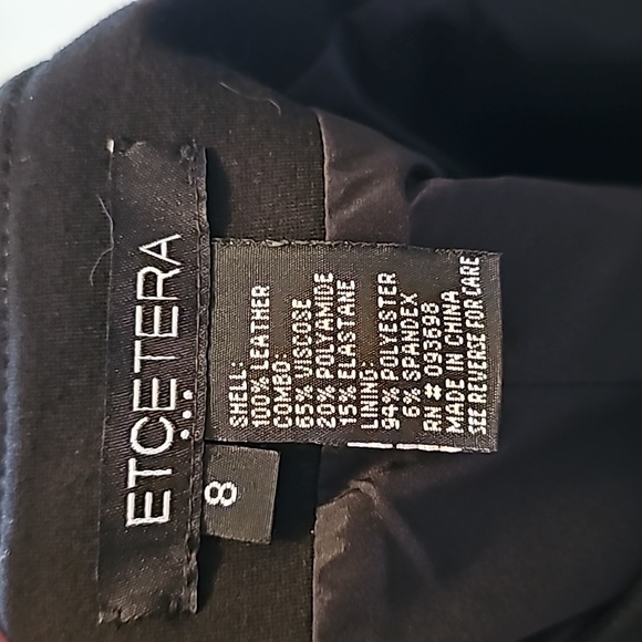 Etcetera black leather pencil skirt size 8 euc - Picture 5 of 6